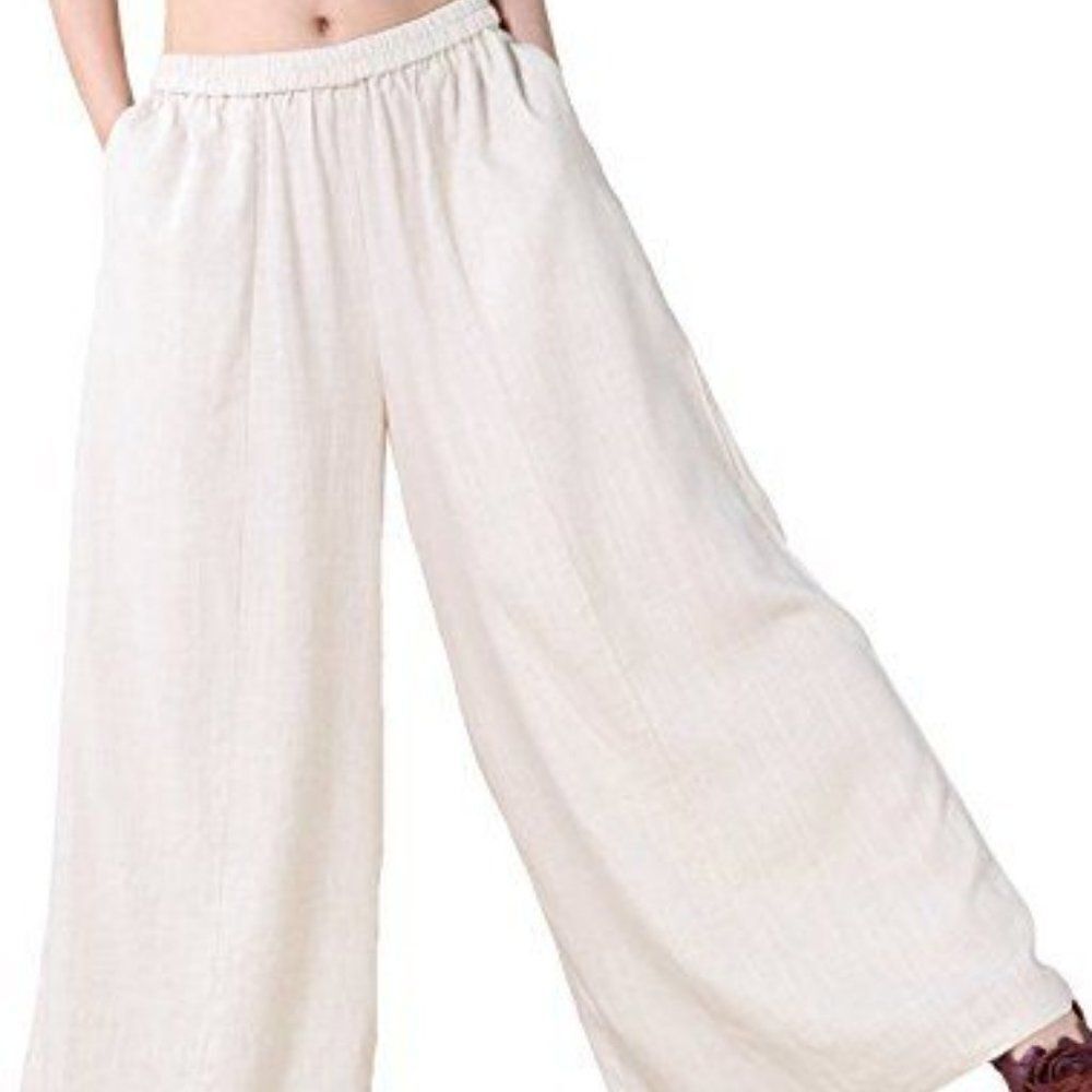 NWT Mordenmiss Extra Wide Leg Cotton Linen Pants